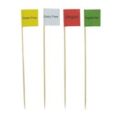 BAMBOO FOOD FLAGS 150MM ASSORTED BOX OF 100