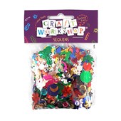 CRAFT SEQUINS ASST SPANGLES 25GM
