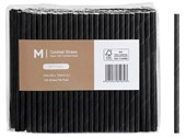 PAPER COCKTAIL STRAIGHT STRAWS BLACK 5MM X 120MM 300GSM CTN 2500