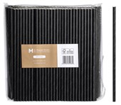 PAPER REGULAR STRAIGHT STRAWS BLACK 6MM X 200MM 300GSM CTN 2500