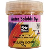 5 STAR POWDERED DYE WATER SOLUBLE 30G YELLOW OCHRE