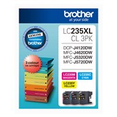 BROTHER LC235XLCL3PK INK CARTRIDGE HIGH YIELD VALUE PACK CYANMAGENTAYELLOW