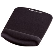 FELLOWES MOUSE PAD WITH WRIST REST PLUSH TOUCH MICROBAN MEMORY FOAM LYCRA BLACK