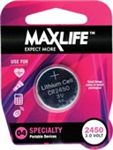 MAXLIFE BATTERY LITHIUM CR2450 3 VOLT