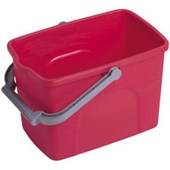 HARVEYS BUCKET RECTANGLE WITH HANDLE AND WATER POURER 10L RED