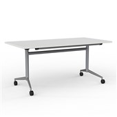 KNIGHT TEAM FLIP TABLE W1600 X D800 X H720MM SILVER FRAME WHITE TOP