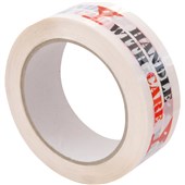 MESSAGE TAPE SELLOTAPE 07522036 FRAGILE HANDLE WITH CARE RED ON WHITE W36MM X L66M POLYPROPLYENE