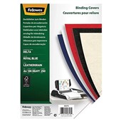 FELLOWES BINDING COVER LEATHERGRAIN 250GSM A4 ROYAL BLUE PACK 100