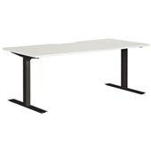 PULSE RAPID ASSEMBLY ELECTRIC DESK W1500WX D800 X H6251275MM BLACK FRAME WHITE SCALLOP TOP