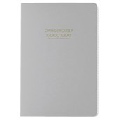 OFFICE SUPPLY CO QUARTO NOTEBOOK DANGEROUSLY GOOD IDEAS GREY AND SILVER