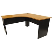 ZEALAND QUICKSHIP WORKSTATION W1800 X W1800 X D600 X H730MM BEECH TOP CHARCOAL BASE