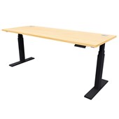 ZEALAND ELECTRIC DESK W1800 X D700 X H6501250MM BLACK FRAME TAWA TOP