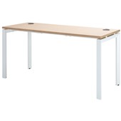 ZEALAND NOVAH DESK W1800 x D600MM WHITE BASE SEASONED OAK TOP