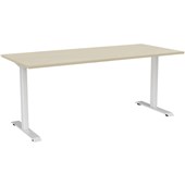 KNIGHT HAVEN DESK W1800 X D800 X H740MM WHITE FRAME NORDIC MAPLE TOP