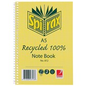 SPIRAX 812 NOTEBOOK 100 RECYCLED SPIRAL BOUND A5 120 PAGE