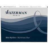 WATERMAN FOUNTAIN PEN INK CARTRIDGE MYSTERIOUS BLUE BLACK PACK 8