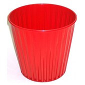 FLUTELINE RUBBISH BIN FLUTED METAL 15L RED