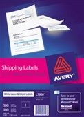 LASER SHIPPING LABEL AVERY L7980 2 IN 1 TRUEBLOCK WITH PAPER RECEIPT 1996 X 1435MM PKT100