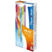 PAPERMATE INKJOY BALLPOINT PEN 100RT RETRACTABLE MEDIUM 10MM ASSORTED BOX 12