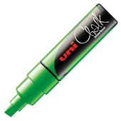 UNI CHALK MARKER CHISEL TIP 8MM FLUORO GREEN