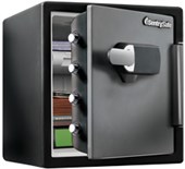 SENTRY FIRE SAFE FIRE AND WATER SAFE 348L WITH TOUCH KEYPAD ALARM W415 X D491 X H453MM BLACK