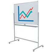 BOYD VISUALS WHITEBOARD PORCELAIN MOBILE PIVOTING H900 X W1200MM WHITE