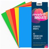 CREATE  INNOVATE A3 160GSM 125PK ASSORTED BRIGHTS