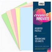 CREATE  INNOVATE A3 160GSM 125PK ASSORTED PASTELS