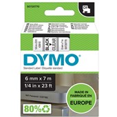 DYMO 43610 D1 LABELLING TAPE 6MM X 7M BLACK ON CLEAR