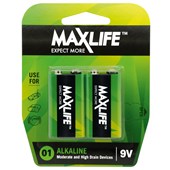 MAXLIFE BATTERY ALKALINE 9 VOLT PACK 2