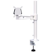 METALICON KARDO MONITOR ARM SINGLE CLAMP BASE OR THROUGH DESK POWDERCOAT WHITE