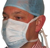 SELFGARD MEDICAL MASK DISPOSABLE WITH TIE ON LOOPS BLUE AND WHITE BOX 50