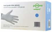 SELFGARD DISPOSABLE LATEX GLOVES LOW POWDER FOOD GRADE 140 MEDIUM BOX 100