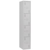 PRECISION CLASSIC STORAGE LOCKER 4 TIER W375 X D457 X H1800MM SILVER GREY