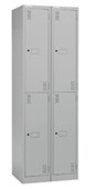 PRECISION CLASSIC STORAGE LOCKER 2 TIER BANK OF 2 W600 X D457 X H1800MM SILVER GREY