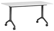 TEAM FLIP TABLE W1600 X D800 X H720MM SILVER FRAME WHITE TOP