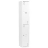 PRECISION CLASSIC STORAGE LOCKER 2 TIER BANK OF 2 W600 X D457 X H1800MM WHITE SATIN