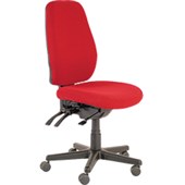 BURO AURA ERGO OFFICE CHAIR HIGHBACK 3LEVER JETT FABRIC RED