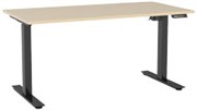 KNIGHT AGILE HEIGHT ADJUSTABLE DESK ELECTRIC 2 STAGE W1200 X D700 X H6801130MM BLACK FRAME NORDIC MAPLE TOP