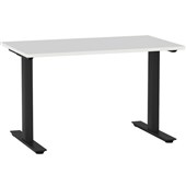 KNIGHT AGILE FIXED DESK W1200 X D700 X H715MM BLACK FRAME WHITE TOP