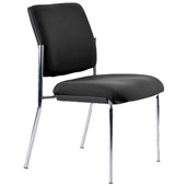 BURO LINDIS VISITOR CHAIR 4LEG BASE UPHOLSTERED BACK JETT FABRIC BLACK