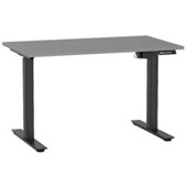 KNIGHT AGILE HEIGHT ADJUSTABLE DESK ELECTRIC 2 STAGE W1200 X D700 X H6801130MM BLACK FRAME SILVER TOP