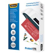 FELLOWES PROTECT LAMINATING POUCH GLOSS 175 MICRON A4 CLEAR PACK 100