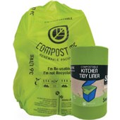 COMPOST ME BIN LINERS COMPOSTABLE 36L GREEN ROLL 50