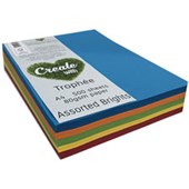 TROPHEE COLOURED PAPER A4 80GSM ASSORTED BRIGHTS PACK 500