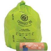 COMPOST ME BIN LINERS COMPOSTABLE 54L GREEN ROLL 10