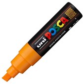 POSCA PC8K PAINT MARKER CHISEL BROAD 8MM BRIGHT YELLOW