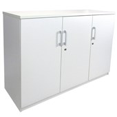 ZEALAND QUICKSHIP CREDENZA W1200 X D450 X H900MM WHITE LOCKING