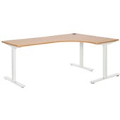 PULSE WORKSTATION RIGHT HAND W1800 X W1200 X H730MM WHITE FRAME BEECH TOP