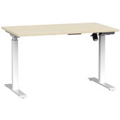 AGILE BOOST HEIGHT ADJUSTABLE SINGLE SIDED ELECTRICAL DESK W1200 X D700 X H7201200MM WHITE FRAME NORDIC MAPLE TOP